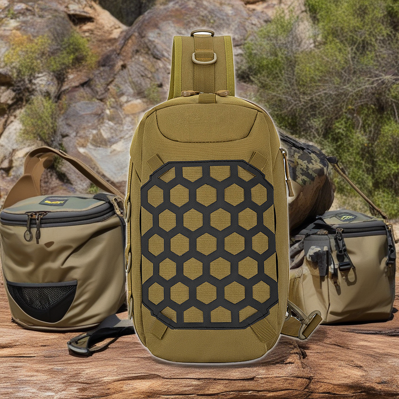 Camo Outdoor Fishing Gear Storage Crossbody Bag - Lightweight & Durable for Camping, Riding, and Summer Adventures