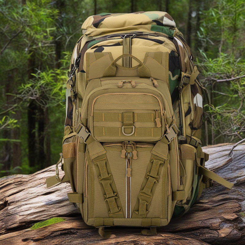 Camo Outdoor Tactical Backpack - Large Capacity Multi-Compartment Climbing & Hiking Bag