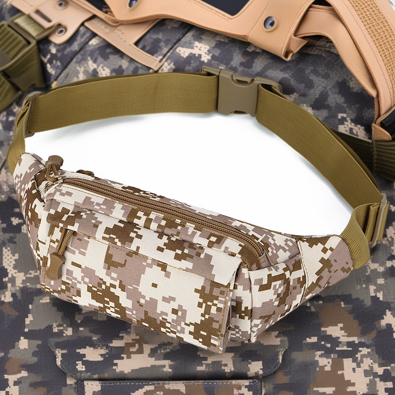 Camo Multi-Purpose Waterproof Nylon Waist Bag for Men - Sports Leisure Running & Phone Storage