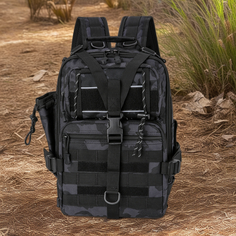 Camo Luya Outdoor Multi-Function Large Capacity Fishing Chest Bag - Perfect for Sports and Riding