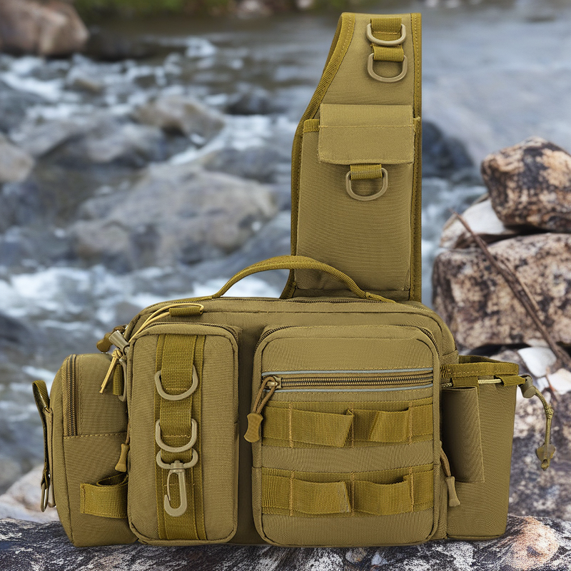 Camo Multifunctional Luya Tactical Waist Bag - Large Crossbody Fishing & Outdoor Storage