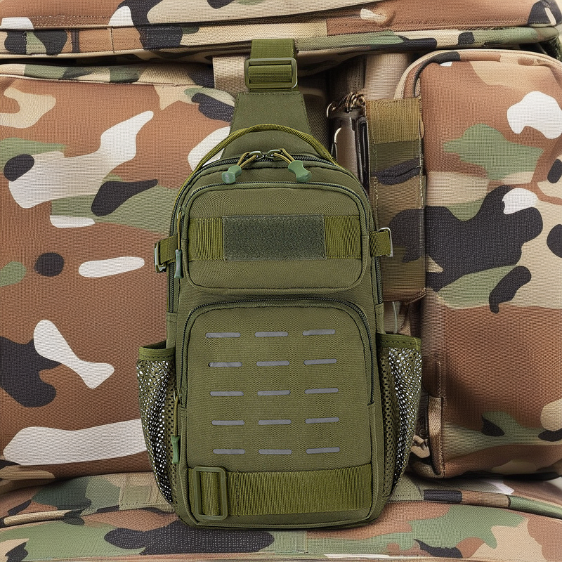 Camo Tactical Crossbody Chest Bag - Men's Outdoor Travel & Sports Riding Backpack