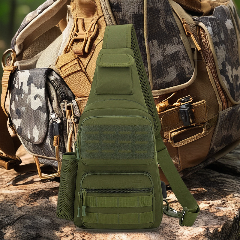2024 Camo USB Charging Chest Bag - Multifunctional Men's Outdoor Sports Crossbody Bag