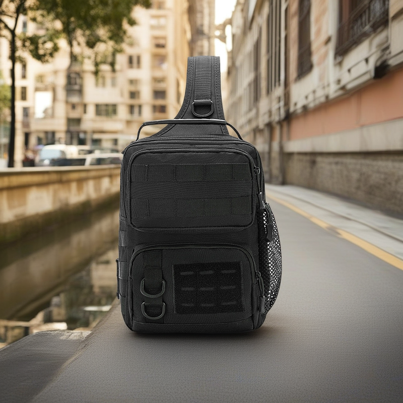 Camo Urban Rider Chest Bag - Multi-Functional Camouflage Crossbody Shoulder Bag for Outdoor & City Travel