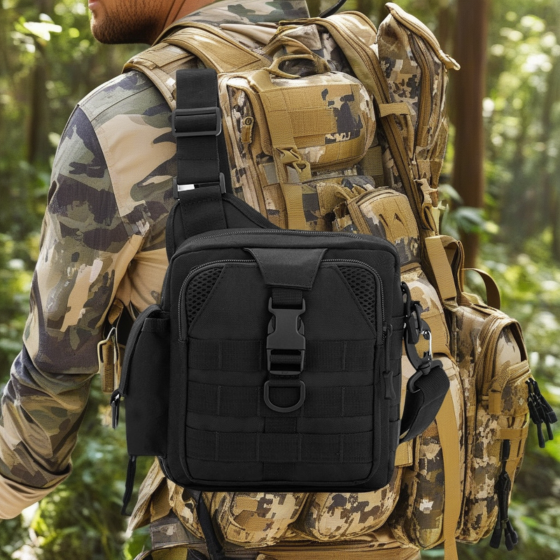 Camo Tactical Waist Bag - Multi-Purpose Men's Crossbody Shoulder Bag for Outdoor Sports, Mountaineering & Travel