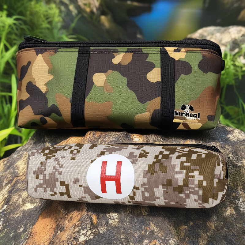 Camo Outdoor Survival Pencil Case - Large Capacity Waterproof Oxford Cloth
