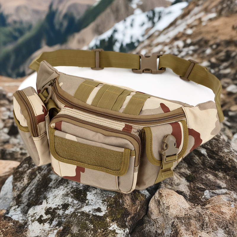 Camo Tactical Multi-Purpose Outdoor Waist Bag - Men & Women Sports Crossbody Shoulder Pouch